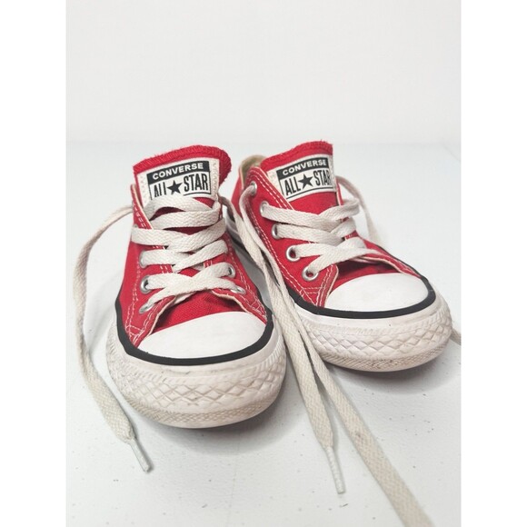 Kids Converse Chuck Taylor Low Top Sneakers Red Size 11 Kids Unisex Shoes - Picture 12 of 14